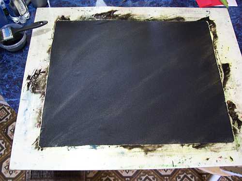 Black Paint on Fabric