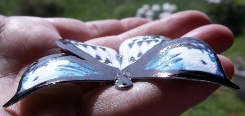 Butterfly Wings Curled to give dimension.
