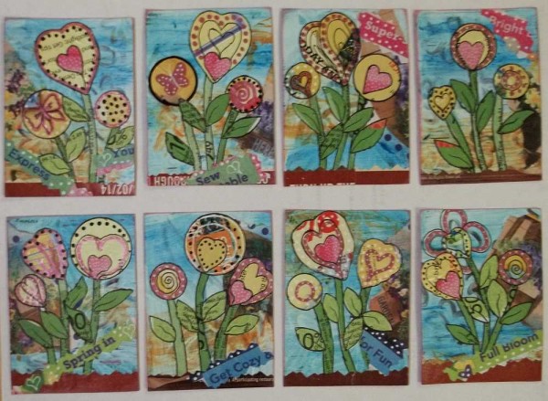 Junk Mail Art Cards Finished