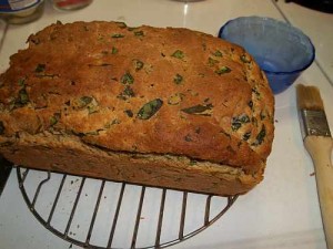 Yeast Free Whole Wheat Bread with Spinach